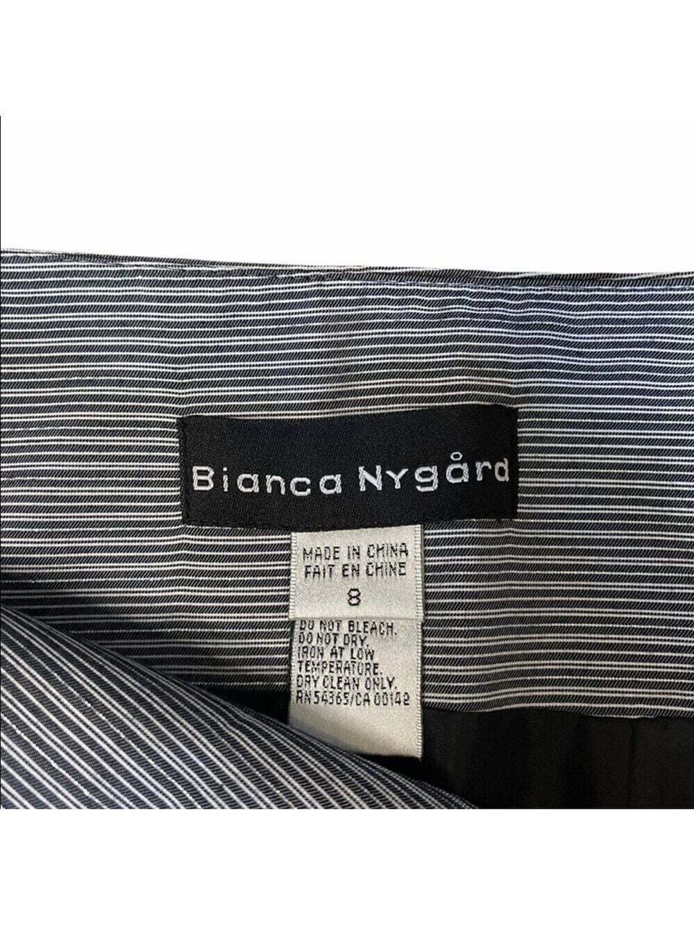 Bianca Nygard Women’s Striped Pencil Skirt with Metallic Thread Pleated … - Picture 7 of 8